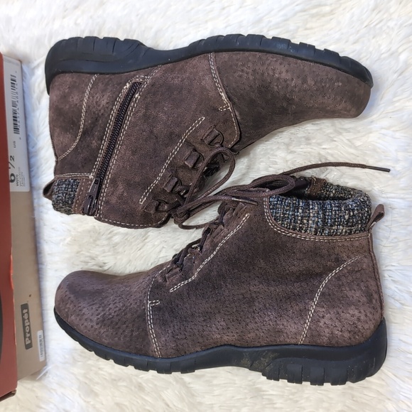 Propet Delaney Brown Suede Leather Lace Up Boots Size 6.5 Wide - Picture 8 of 12